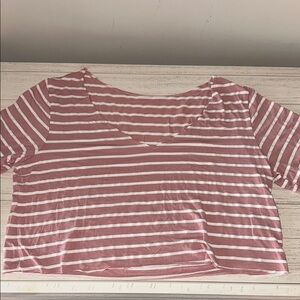 SHEIN White and Pink Crop T-Shirt Relaxed Fit